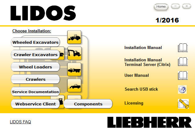 2016 Liebherr Lidos Parts and service Lie Bohai Accessories Catalogue