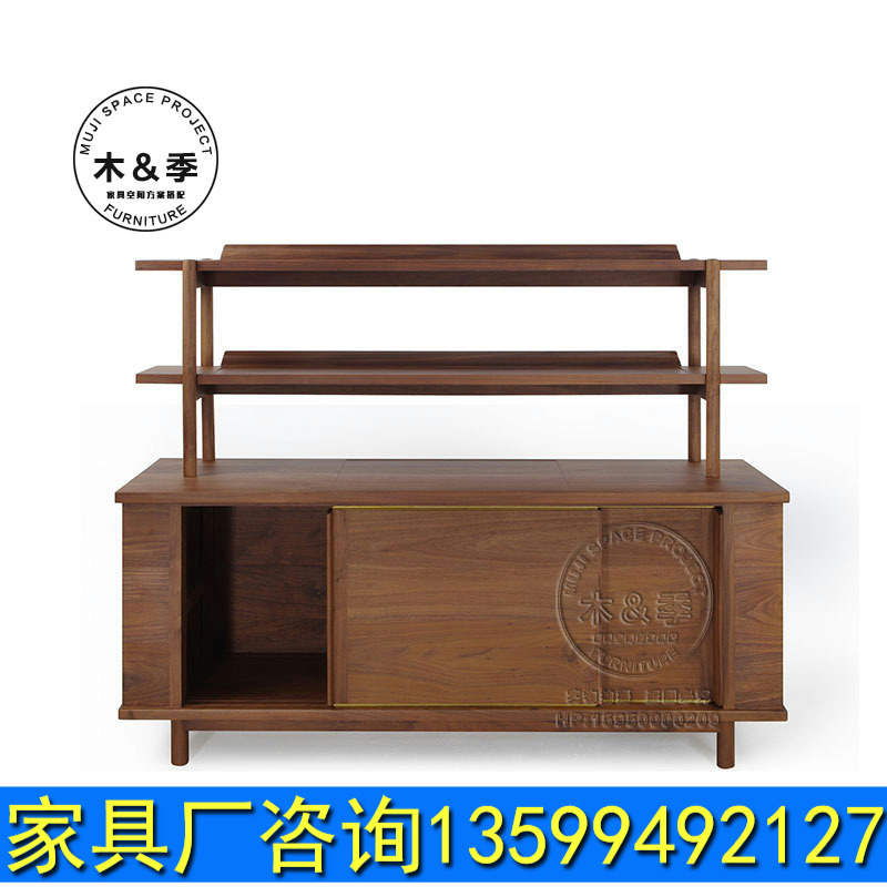New Chinese Meditation Side Cabinet Dining Cabinet Modern Antique Solid Wood Side Cabinet Minimalist Personality Tea Water Cabinet Creative Decorative Cabinet