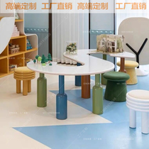 Sales office childrens play area tables and chairs kindergarten personalized creative special-shaped learning table amusement park stool customization