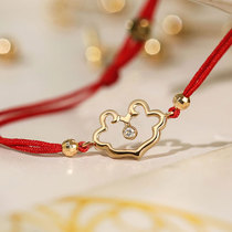 Wing -- Ruyi 18k gold diamond bracelet New Years opening shipping red rope bracelet can be made with a parent-child gift and a good selection