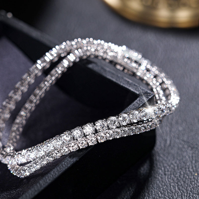 Wing｜Pre-Order Tennis Bracelet with Lab-Grown Diamonds, 18K Gold/Platinum Lab-Grown Diamond Row Bracelet