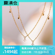Wing 18K gold necklace Diamond necklace Female clavicle chain Beanie chain Female gift Lang Lang