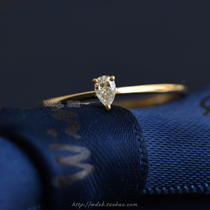 (Wing Treasure)Fancy Fantasy 18k gold water drop shaped diamond ring FF diamond ring