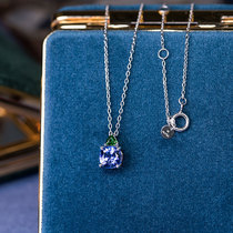 (Wing Treasure) Zhiyue 18k Tanzanite necklace with Tsavorite blue and green contrast color super special