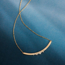 Wing｜Star Smile 18k gold Diamond Smile Necklace 0 10ct Premium matte gold Original design