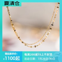 (Wing Jumbo) Stardust 18k Willow Leaf Sparkle Necklace Clavicle Chain Double Chain