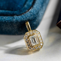 Wing | ten light 18k gold diamond pendant ancestral mother turquoise special cut of classical and stylish beauty