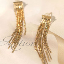 Wing | Flow Su Zhuji 18k gold waterfall earring earrings imported with small pearl snake bone chain ultra-flashy annual meeting queen