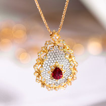 Wing | Turandot 18k Diamonds dove blood red treasure pendant Buchratti Modelllato honeycomb craftsmanship