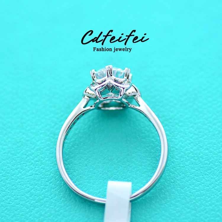 Nhật Bản và Hàn Quốc mô phỏng nhẫn kim cương nữ mô hình kim cương zircon móng vuốt cầu hôn hipster hoang dã hoa hồng trái tim tám mũi tên nhẫn nhẫn nam