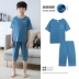 áo bóng đá trẻ em Đồ ngủ trẻ em mùa hè bé trai quần ngắn tay cotton bé trai mùa hè cotton trẻ em trung niên điều hòa nhiệt độ quần áo ở nhà phần mỏng đồ bơi trẻ em quần rời Phù hợp với trẻ em