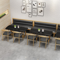 Simple net red barbecue milk tea shop bar table and chair combination western food cafe clear bar iron card seat sofa customization