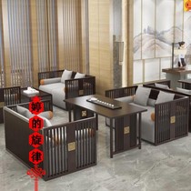 New Chinese office sofa teahouse sales office reception club homestay restaurant box room guest card seat tea table combination