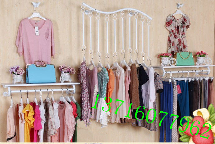Iron Art Clothing Shop Upper Wall U Type Side Hanging Rack Hanger Shelving Clothing Store Props Women's Loading Wall-hanging-Taobao