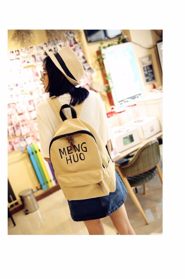 Phiên bản tiếng Hàn của túi vải vai nữ nam in tươi giản dị ba lô văn học đại học gió trường trung học đại học túi thủy triều - Ba lô balo nữ cao cấp