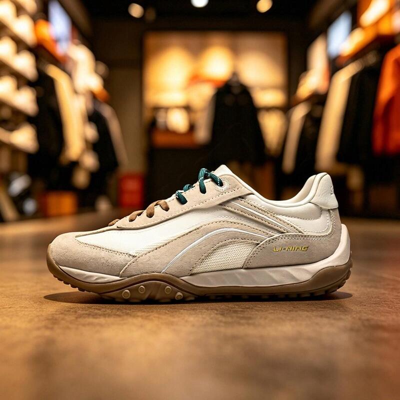 Li Ning Film Flow Casual Shoes for Men and Women 2026 Autumn Shock-Absorbing Soft Cowhide Classic Thin-Soled Shoes Agcw150