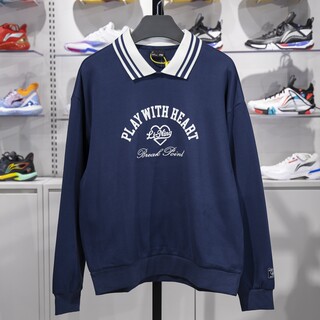 Li ning sports casual women's lapel loose sweatshirt