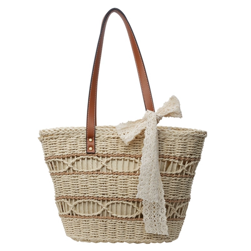 Вместительная и большая соломенная сумка через плечо, летняя модная пляжная корзина, плетеная сумка на одно плечо