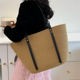 编织包大容量包包女2025夏季新款草编包法式沙滩包通勤单肩托 托特包