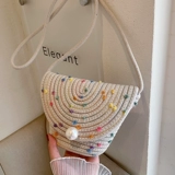 Соломенная небольшая сумка, летняя сумка через плечо, плетеная брендовая универсальная пляжная сумка на одно плечо