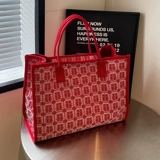 Красная вместительная и большая сумка через плечо для невесты, сумка на одно плечо, китайский стиль