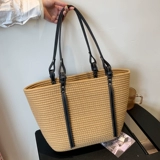 编织包大容量包包女2025夏季新款草编包法式沙滩包通勤单肩托 托特包