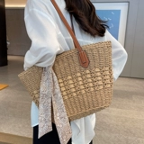 Вместительная и большая соломенная сумка через плечо, летняя универсальная плетеная пляжная сумка на одно плечо