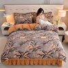 Internet-Famous Milk Velvet Four-Piece Set 2025 New Winter Thickened Double-Sided Velvet Coral Fleece Duvet Cover Anti-Static Flannel