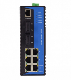 Industrial 100 megabytes 2 optical 6 grid tube type self-healing ring network Ethernet switch Rail type AC and DC 220V