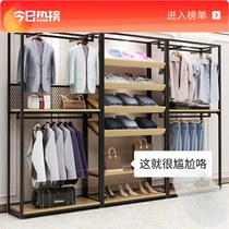 Clothing Store Show Shelf Floor Type Double Layer Display Rack Hanging Clothes Hanger Sub men and women Clothing Store Childrens Clothing Shelves shelves