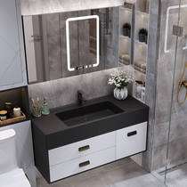 Smart bathroom cabinet combination set toilet marble sink wash face light luxury bathroom rock board wash basin