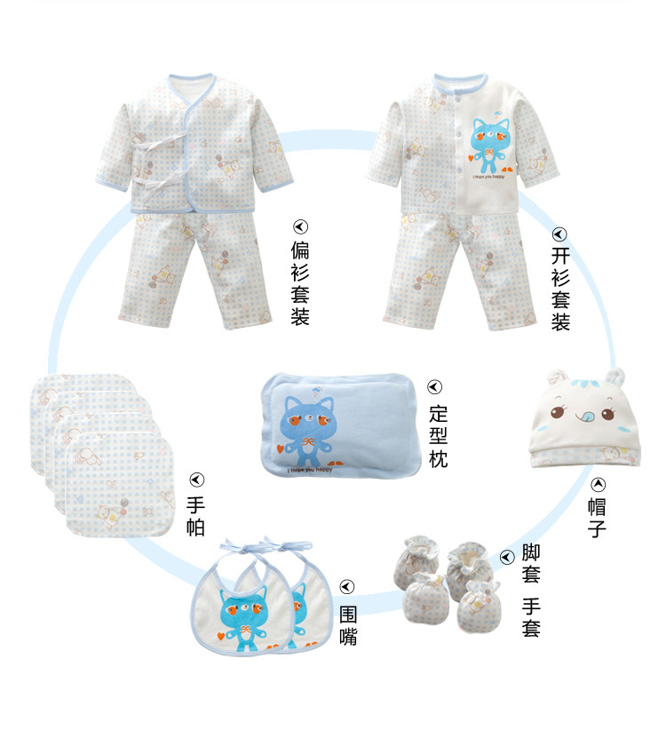 Bộ quần áo trẻ sơ sinh 16 món Bộ đồ chơi mùa hè cotton 0-3 tháng 6 Đồ sơ sinh trăng tròn cho bé hộp quà công chúa cho bé gái