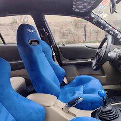 Blue Recaro Car Seat Converted into a Chair, New Sr3 Racing Seat Modified into a Universal Simulator Vr Chair
