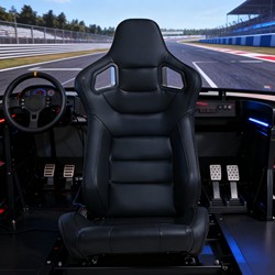 Black Leather Waterproof and Stain-Resistant Car Seat Converted into a Chair, Racing Seat, Pvc Simulator Seat, Vr Gaming Chair