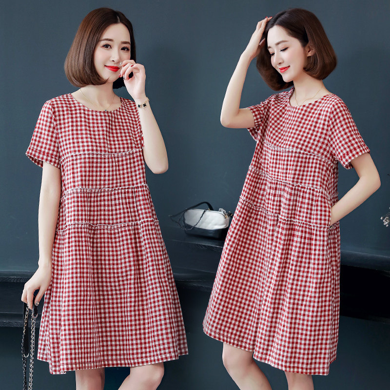 Pregnancy woman dress in summer dress for a long version 2022 new fashion models loose large size for short sleeves Pregnant Dress