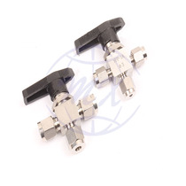 3 mm stainless steel three-way valve switching valve three-way ball valve Chromatography Accessories Gas Road Laboratory