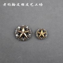 Fiscal Buttoned Bag Five Gold Accessories 25 25 35mm American Retro Texas Stars Silver Plated Decorative Buttons