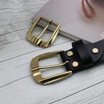 Pure Copper Belt Buckle Head belt buckle 35 38mm dress mirror polished brass pin type high-grade belt buckle