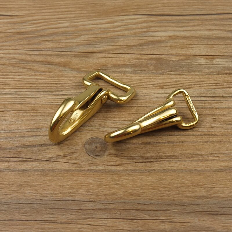 Handmade leather leather leather dog buckle environmentally friendly brass harness rein hook buckle hook hook buckle safety buckle 19mm and 25mm