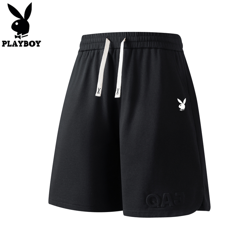 Playboy Men's Shorts for Outdoor Wear 2026 New Summer Pure Cotton Casual Sports Mid-Length Loose Large Size Five-Point Shorts