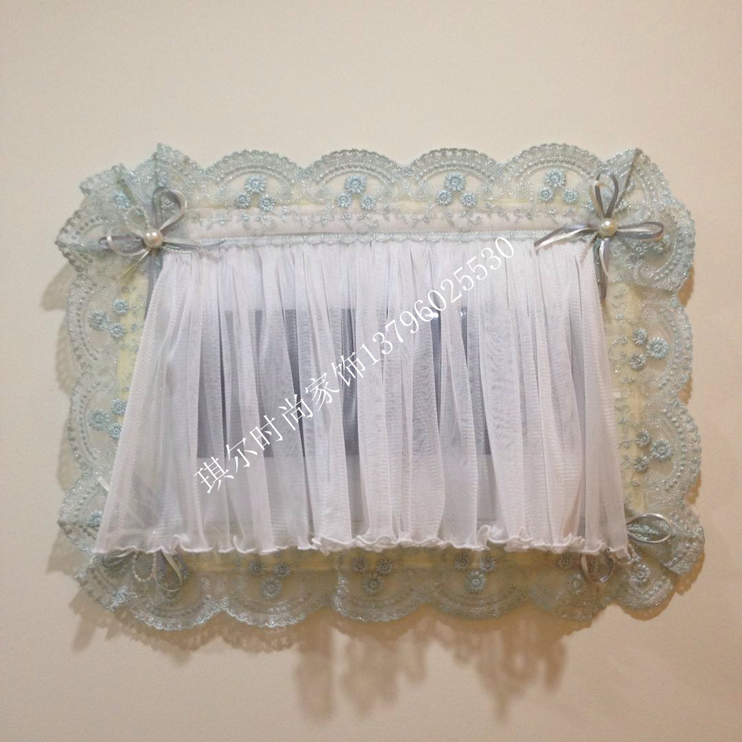 Blue green fabric lace meter box decorative curtain switch dust cover collector box Multimedia box decorative cover custom