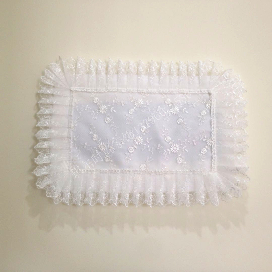 Pure white fabric lace meter curtain lock cover multimedia hub decoration curtain-free nail removable