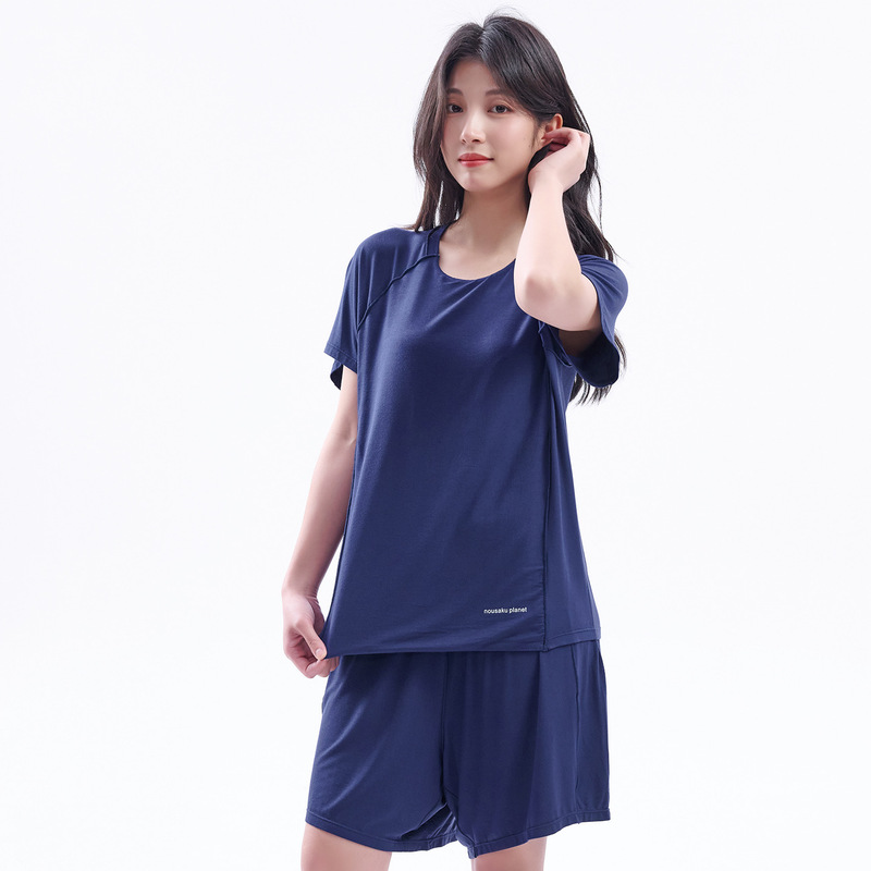 Deep Sleep Nousaku (with Thin Chest Pads) Ultra-Soft, Non-Binding, Non-Feeling Sleepwear Set, Short-Sleeved Shorts Version