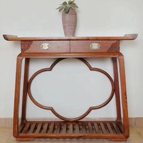 Solid wood Xuanguan Table incense case log Buddha Terri Home Guanyin small table Caixin for table New Chinese flower pears wood for table