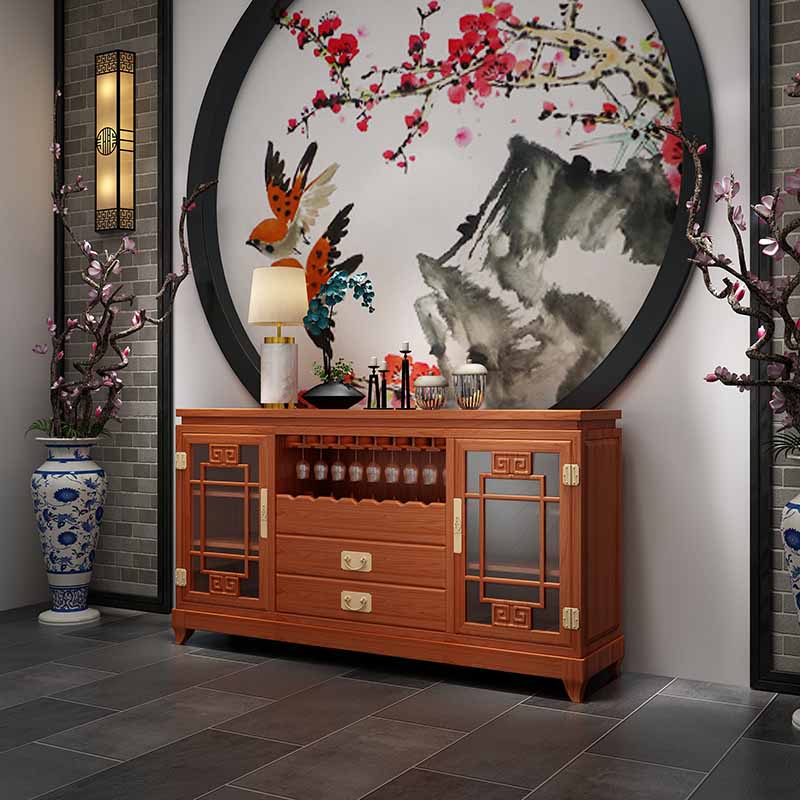 Modern simple Xuanguan partition locker living room wine cabinet home wine rack ornaments door glass wine cabinet