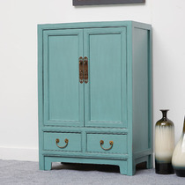 New Chinese style furniture foyer solid wood shoe cabinet porch cabinet small apartment storage cabinet custom floor cabinet storage low cabinet