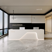 New company paint front desk reception desk simple beauty salon white counter cashier hospital clinic information desk