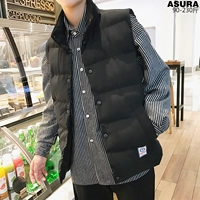 Áo vest cotton nam vest cộng với phân bón XL áo khoác dày cổ áo cotton chất béo thủy triều retro mùa thu và mùa đông áo khoác mùa đông nam