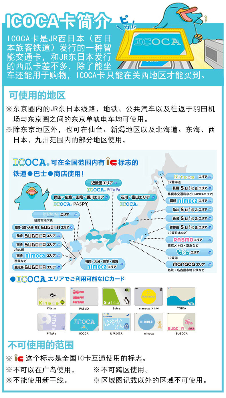 日本交通卡东京西瓜卡suica 大阪icoca卡北海道kitaca地铁jr通用 旅游度假 飞猪