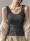 2025 new summer I-shaped camisole women's suit with inner cover and outer cover milk gray bottoming sleeveless top